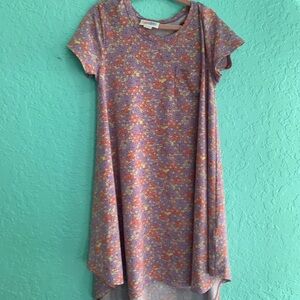 Floral Kids Dress - Purple and Orange girls 6 Lularoe hi low Easter Spring